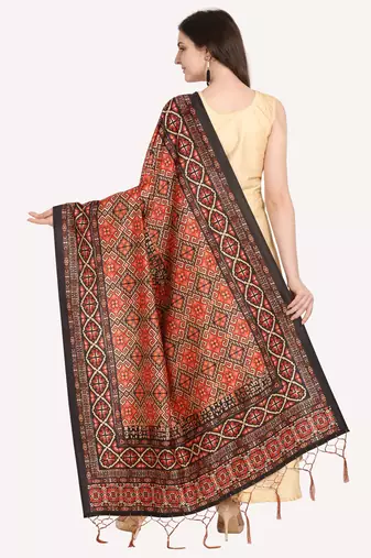 Digital print assam silk dupatta for women and girls to wear on gown chaniya choli kurti etc