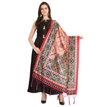 Digital print assam silk dupatta for women and girls to wear on gown chaniya choli kurti etc 1