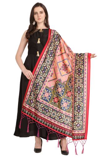 Digital print assam silk dupatta for women and girls to wear on gown chaniya choli kurti etc