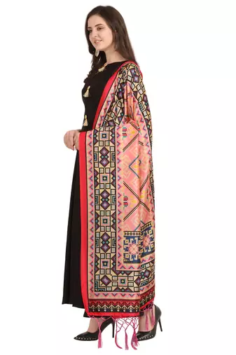 Digital print assam silk dupatta for women and girls to wear on gown chaniya choli kurti etc