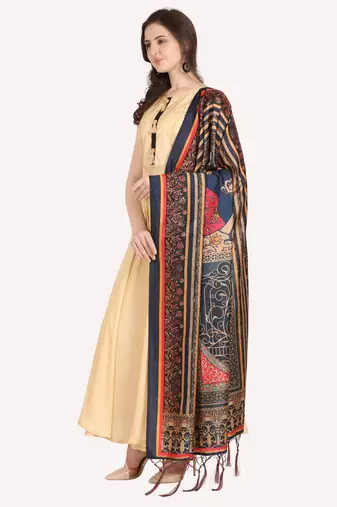 Digital print assam silk dupatta for women and girls to wear on gown chaniya choli kurti etc