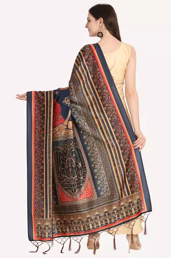 Digital print assam silk dupatta for women and girls to wear on gown chaniya choli kurti etc