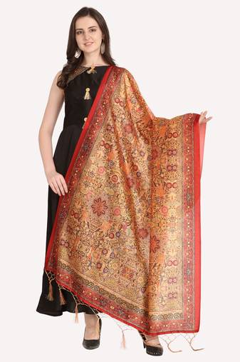 Digital print assam silk dupatta for women and girls to wear on gown chaniya choli kurti etc