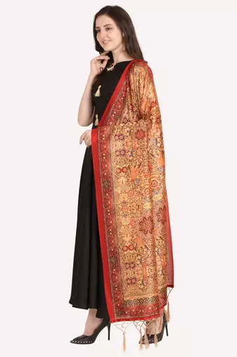Digital print assam silk dupatta for women and girls to wear on gown chaniya choli kurti etc
