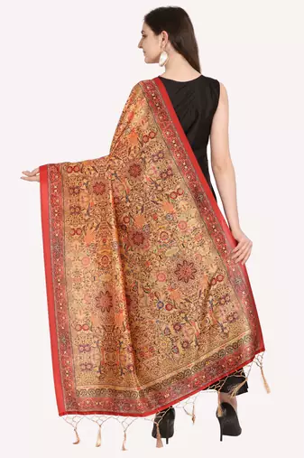 Digital print assam silk dupatta for women and girls to wear on gown chaniya choli kurti etc
