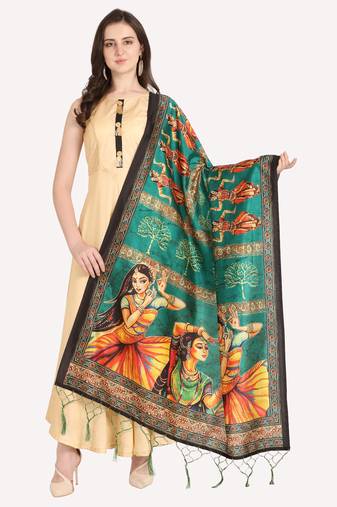 Digital print assam silk dupatta for women and girls to wear on gown chaniya choli kurti etc
