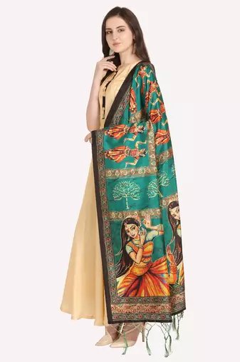 Digital print assam silk dupatta for women and girls to wear on gown chaniya choli kurti etc