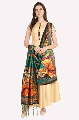 Digital print assam silk dupatta for women and girls to wear on gown chaniya choli kurti etc