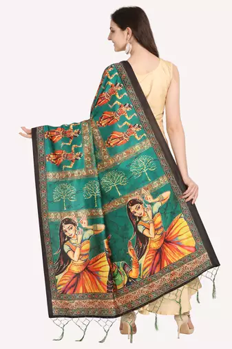 Digital print assam silk dupatta for women and girls to wear on gown chaniya choli kurti etc