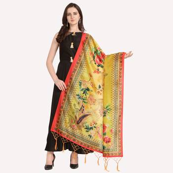 Digital print assam silk dupatta for women and girls to wear on gown chaniya choli kurti etc 1