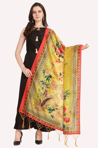 Digital print assam silk dupatta for women and girls to wear on gown chaniya choli kurti etc