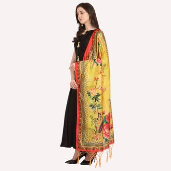 Digital print assam silk dupatta for women and girls to wear on gown chaniya choli kurti etc 2