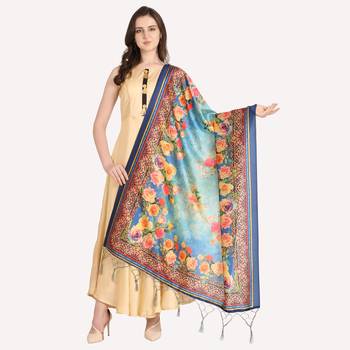 Digital print assam silk dupatta for women and girls to wear on gown chaniya choli kurti etc 1