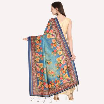 Digital print assam silk dupatta for women and girls to wear on gown chaniya choli kurti etc 4