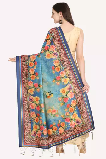 Digital print assam silk dupatta for women and girls to wear on gown chaniya choli kurti etc