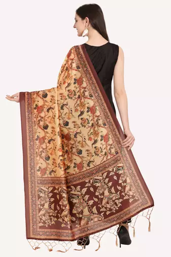 Digital print assam silk dupatta for women and girls to wear on gown chaniya choli kurti etc