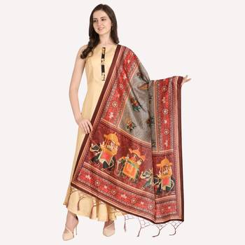 Digital print assam silk dupatta for women and girls to wear on gown chaniya choli kurti etc 1