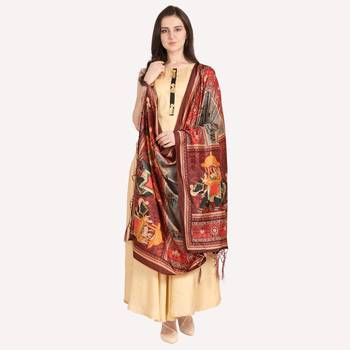 Digital print assam silk dupatta for women and girls to wear on gown chaniya choli kurti etc 3
