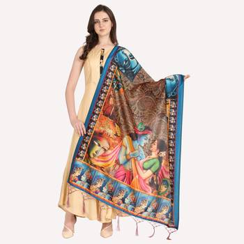 Digital print assam silk dupatta for women and girls to wear on gown chaniya choli kurti etc 1