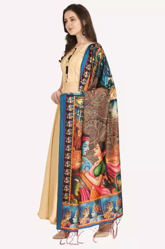 Digital print assam silk dupatta for women and girls to wear on gown chaniya choli kurti etc