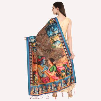Digital print assam silk dupatta for women and girls to wear on gown chaniya choli kurti etc 4