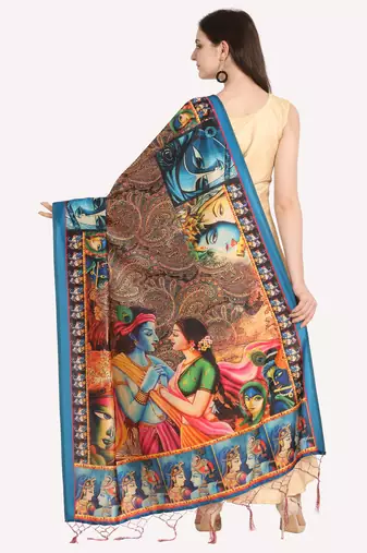 Digital print assam silk dupatta for women and girls to wear on gown chaniya choli kurti etc
