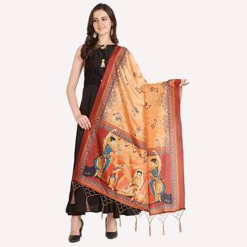 Digital print assam silk dupatta for women and girls to wear on gown chaniya choli kurti etc 1