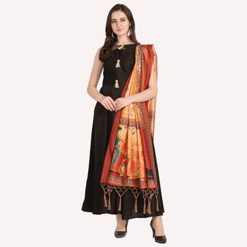 Digital print assam silk dupatta for women and girls to wear on gown chaniya choli kurti etc 3
