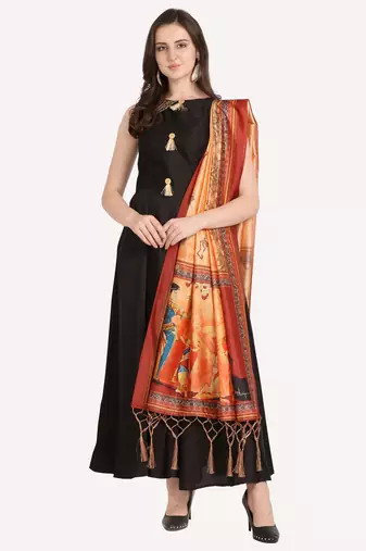 Digital print assam silk dupatta for women and girls to wear on gown chaniya choli kurti etc