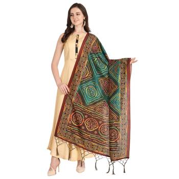 Digital print assam silk dupatta for women and girls to wear on gown chaniya choli kurti etc 1