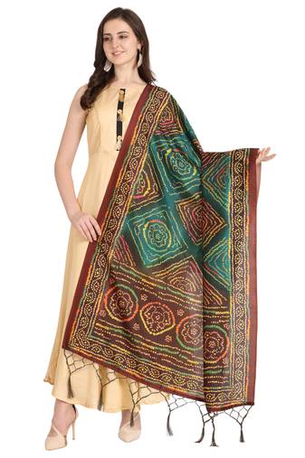 Digital print assam silk dupatta for women and girls to wear on gown chaniya choli kurti etc
