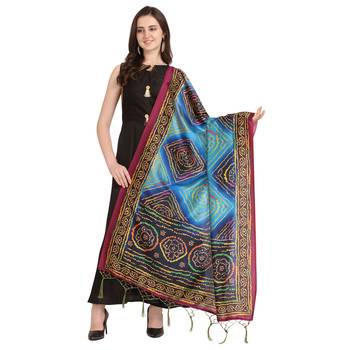 Digital print assam silk dupatta for women and girls to wear on gown chaniya choli kurti etc 1