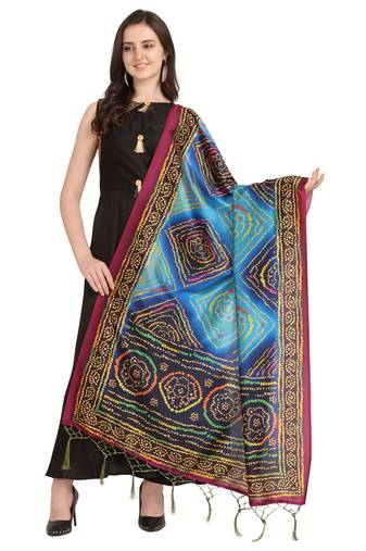 Digital print assam silk dupatta for women and girls to wear on gown chaniya choli kurti etc