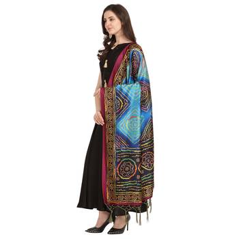 Digital print assam silk dupatta for women and girls to wear on gown chaniya choli kurti etc 2