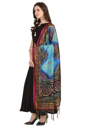 Digital print assam silk dupatta for women and girls to wear on gown chaniya choli kurti etc