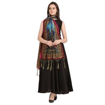 Digital print assam silk dupatta for women and girls to wear on gown chaniya choli kurti etc 3