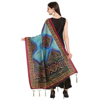 Digital print assam silk dupatta for women and girls to wear on gown chaniya choli kurti etc 4