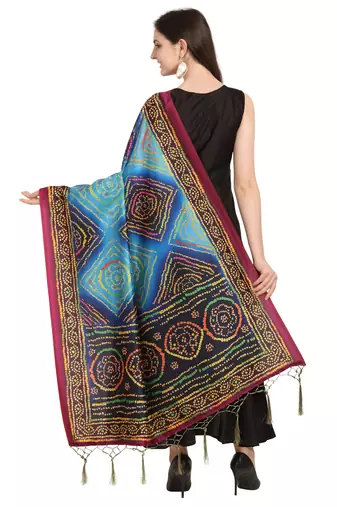 Digital print assam silk dupatta for women and girls to wear on gown chaniya choli kurti etc