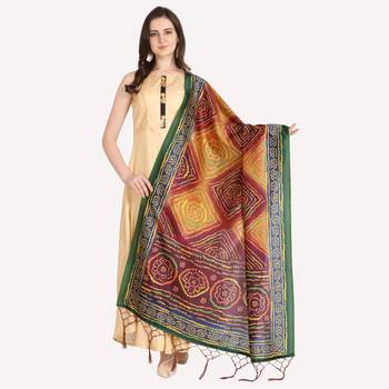 Digital print assam silk dupatta for women and girls to wear on gown chaniya choli kurti etc 1