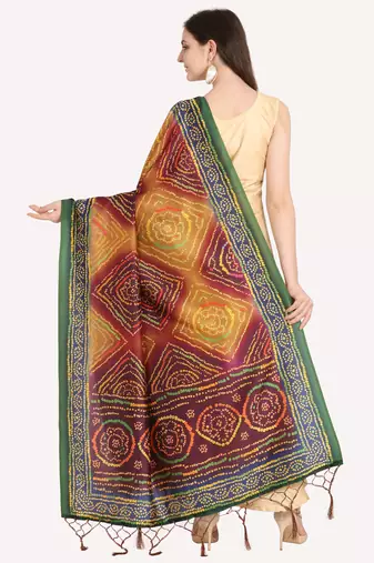 Digital print assam silk dupatta for women and girls to wear on gown chaniya choli kurti etc