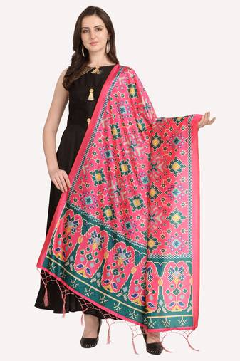 Digital print assam silk dupatta for women and girls to wear on gown chaniya choli kurti etc