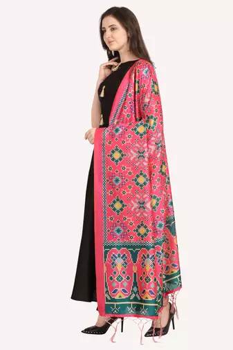 Digital print assam silk dupatta for women and girls to wear on gown chaniya choli kurti etc