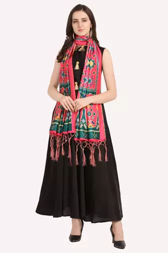 Digital print assam silk dupatta for women and girls to wear on gown chaniya choli kurti etc