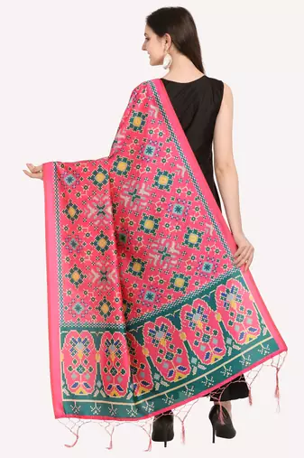 Digital print assam silk dupatta for women and girls to wear on gown chaniya choli kurti etc