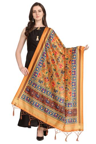 Digital print assam silk dupatta for women and girls to wear on gown chaniya choli kurti etc