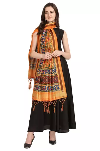 Digital print assam silk dupatta for women and girls to wear on gown chaniya choli kurti etc