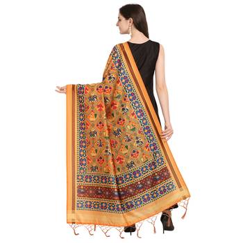 Digital print assam silk dupatta for women and girls to wear on gown chaniya choli kurti etc 4