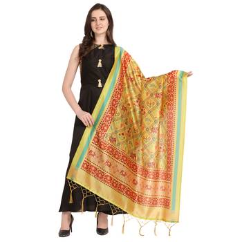 Digital print assam silk dupatta for women and girls to wear on gown chaniya choli kurti etc 1