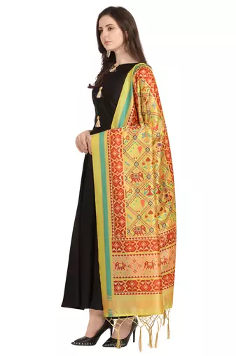 Digital print assam silk dupatta for women and girls to wear on gown chaniya choli kurti etc