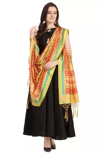 Digital print assam silk dupatta for women and girls to wear on gown chaniya choli kurti etc